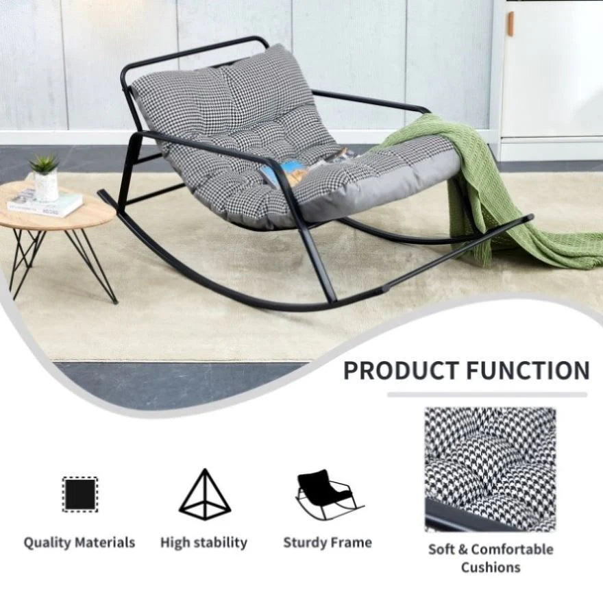 Double Sofa Rocking Chair with Removable Cushion