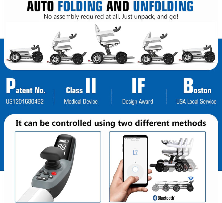 Auto Folding 2-in-1 Mobility Scooter and Electric Wheelchair