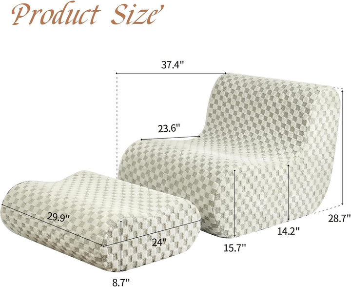 Bean Bag Chair with Footstool