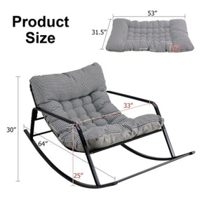 Double Sofa Rocking Chair with Removable Cushion