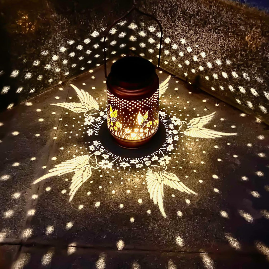 Hummingbird Solar Lantern Lights Outdoor Hanging