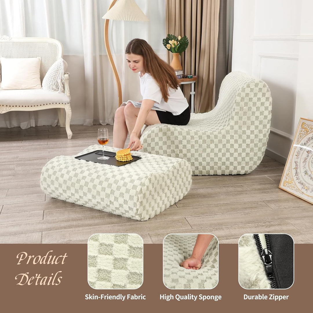 Bean Bag Chair with Footstool