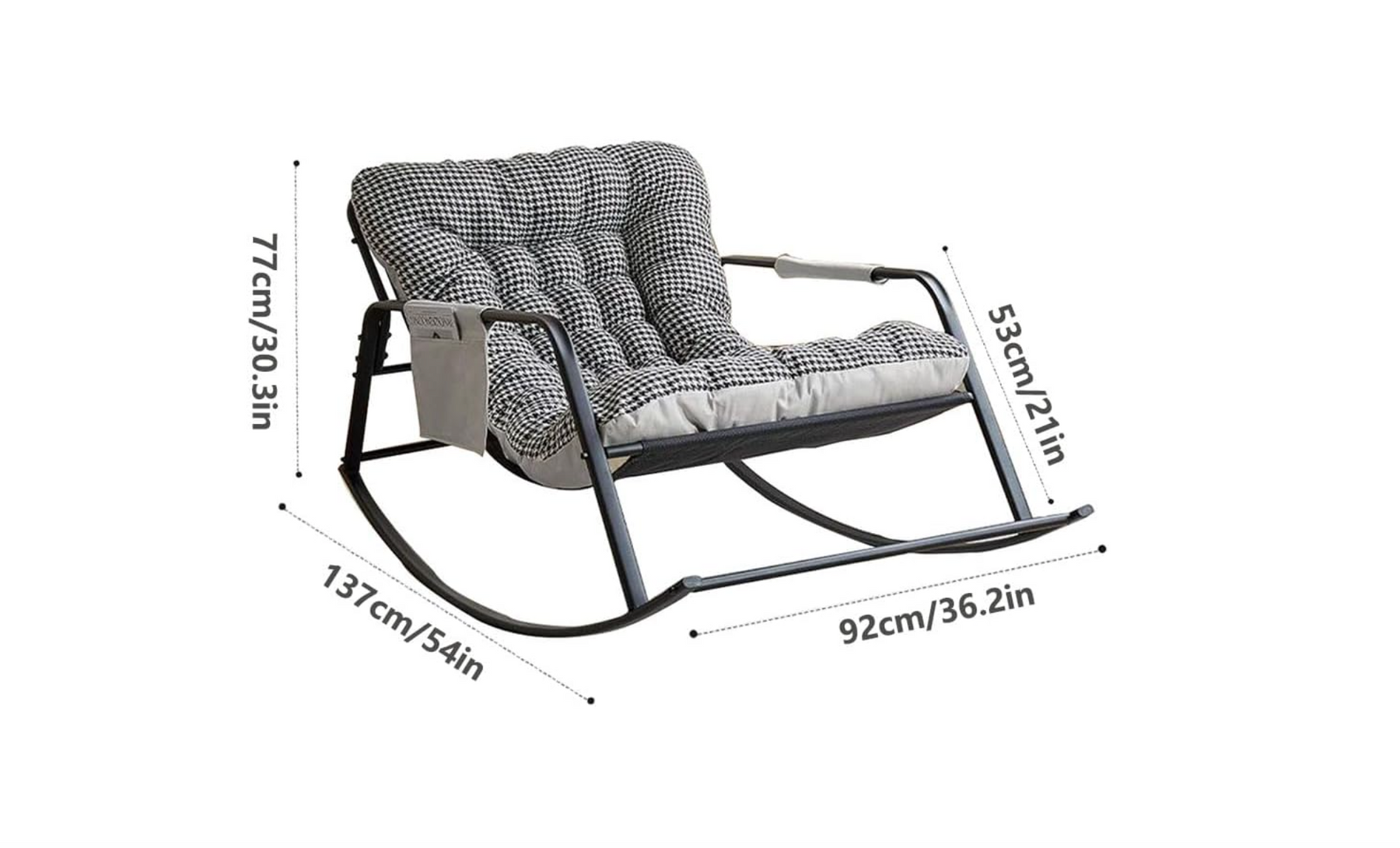 Double Sofa Rocking Chair with Removable Cushion