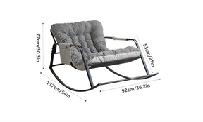 Double Sofa Rocking Chair with Removable Cushion