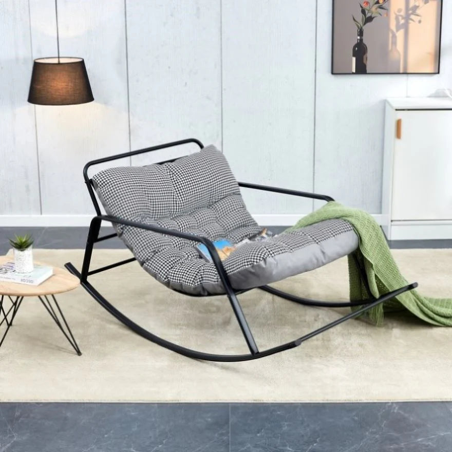 Double Sofa Rocking Chair with Removable Cushion