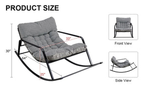 Double Sofa Rocking Chair with Removable Cushion